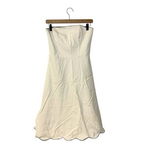 Madison Studio Strapless Cream Dress with Black Trim